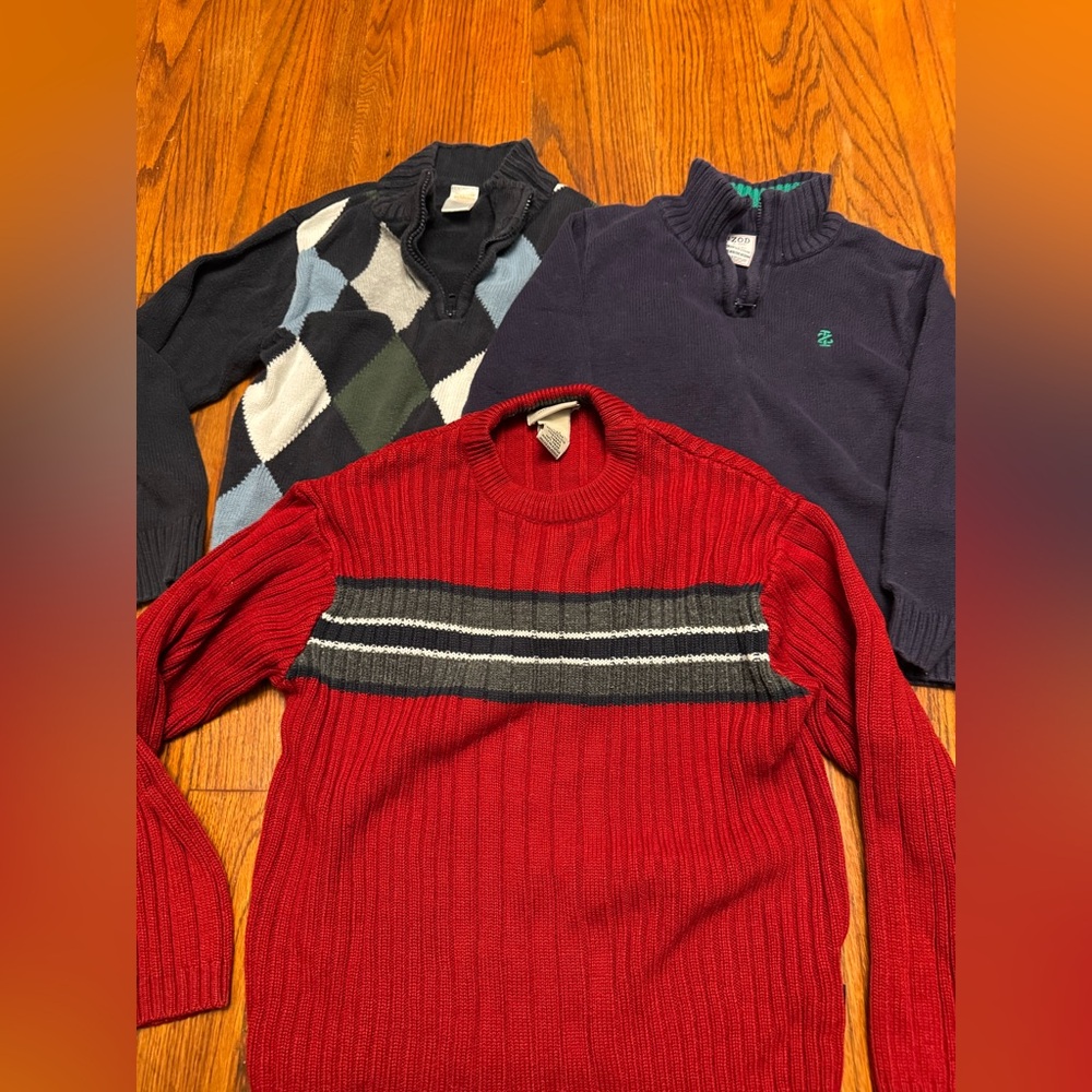Boys Lot Of 3 sweaters. Small S XS 4 5 6 Izod Arizona Gymboree Zip Up Pullover